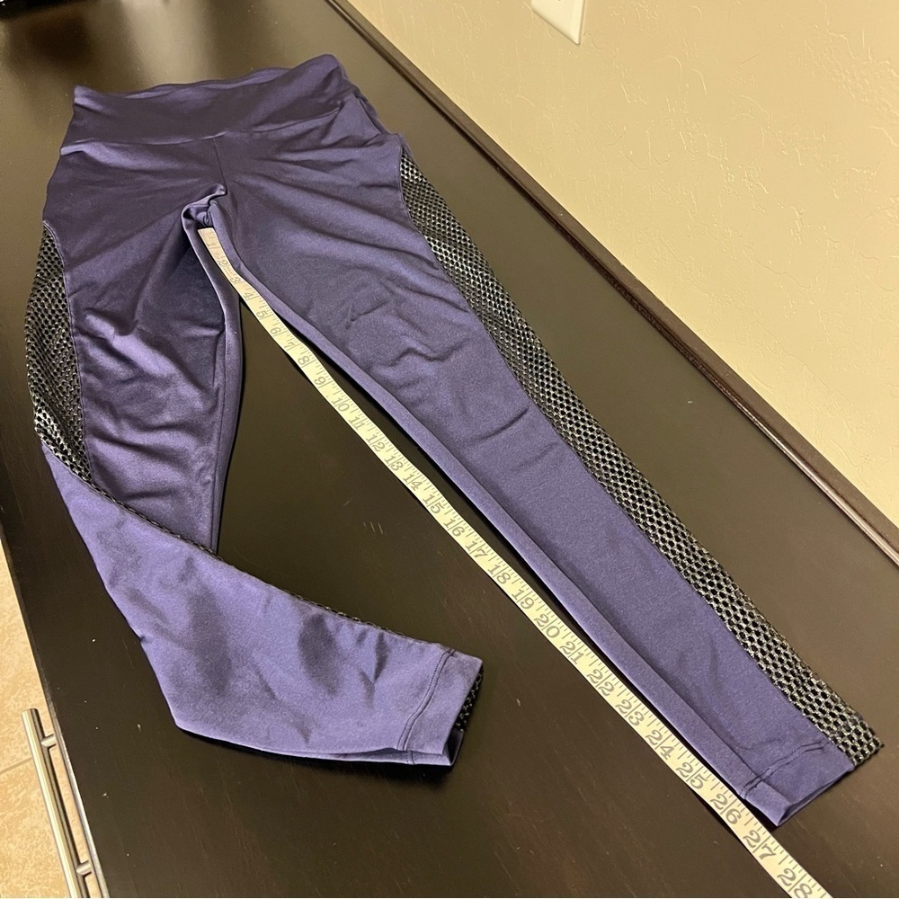 Wolford Navy Leggings with Mesh Detail - Picture 9 of 11